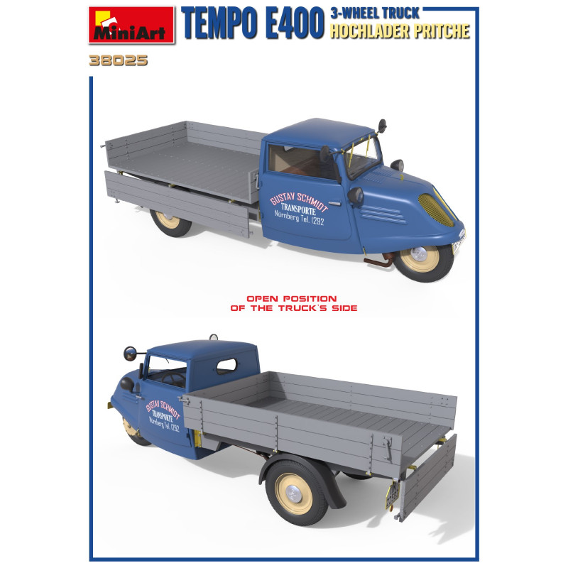 TEMPO E400 HOCHLADER PRITSCHE 3-WHEEL TRUCK