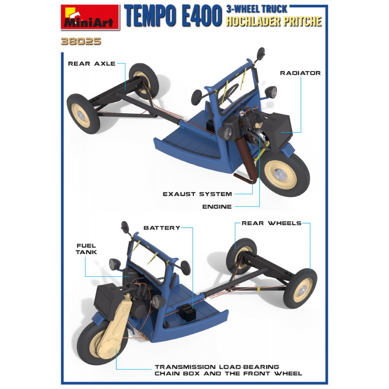 TEMPO E400 HOCHLADER PRITSCHE 3-WHEEL TRUCK