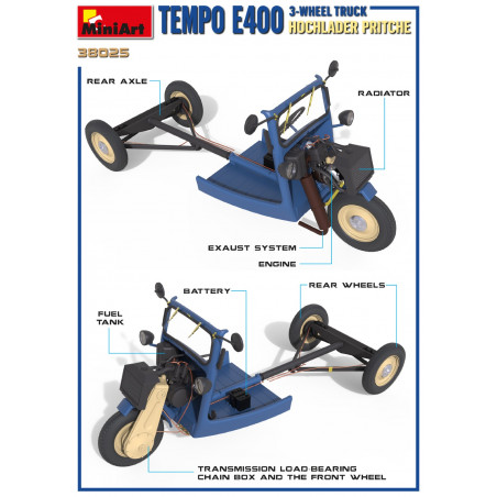 TEMPO E400 HOCHLADER PRITSCHE 3-WHEEL TRUCK