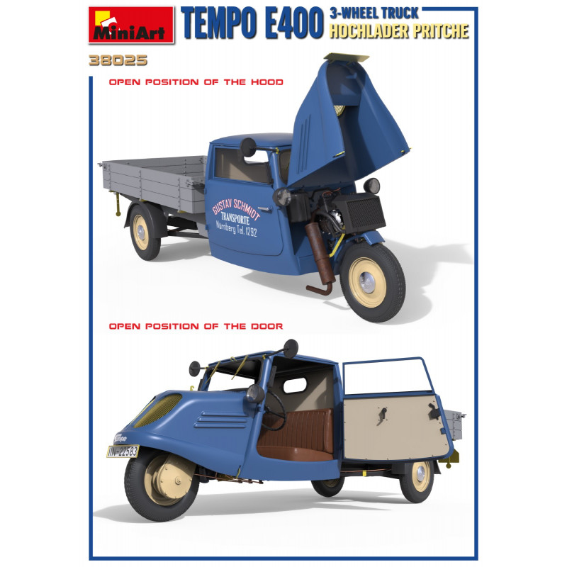 TEMPO E400 HOCHLADER PRITSCHE 3-WHEEL TRUCK