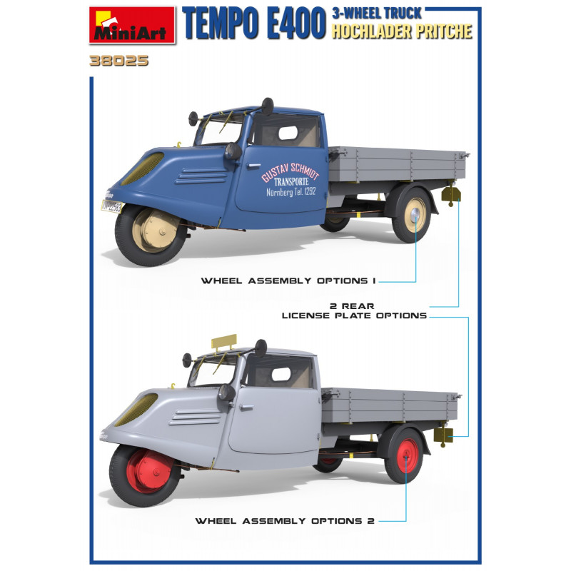 TEMPO E400 HOCHLADER PRITSCHE 3-WHEEL TRUCK