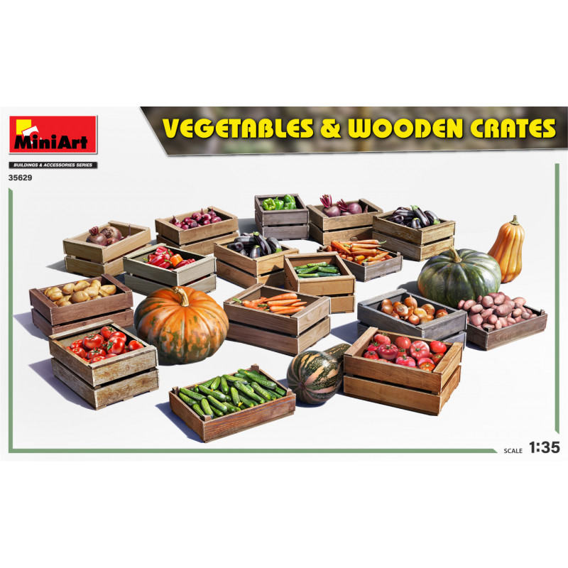 VEGETABLES & WOODEN CRATES 1/35
