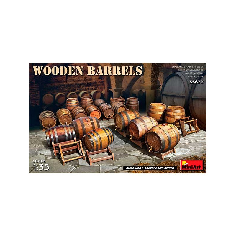 Wooden Barrels Village Utensils 1/35