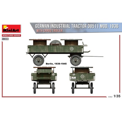 GERMAN INDUSTRIAL TRACTOR D8511 MOD. 1936 WITH CARGO TRAILER 2