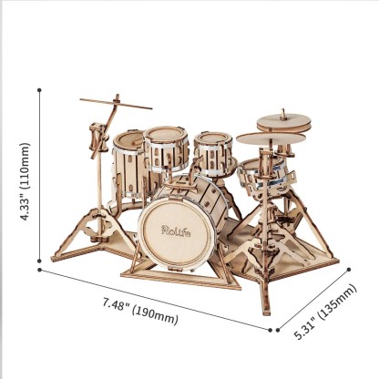 Rolife Drum kit TG409 3D Wooden Puzzle 2