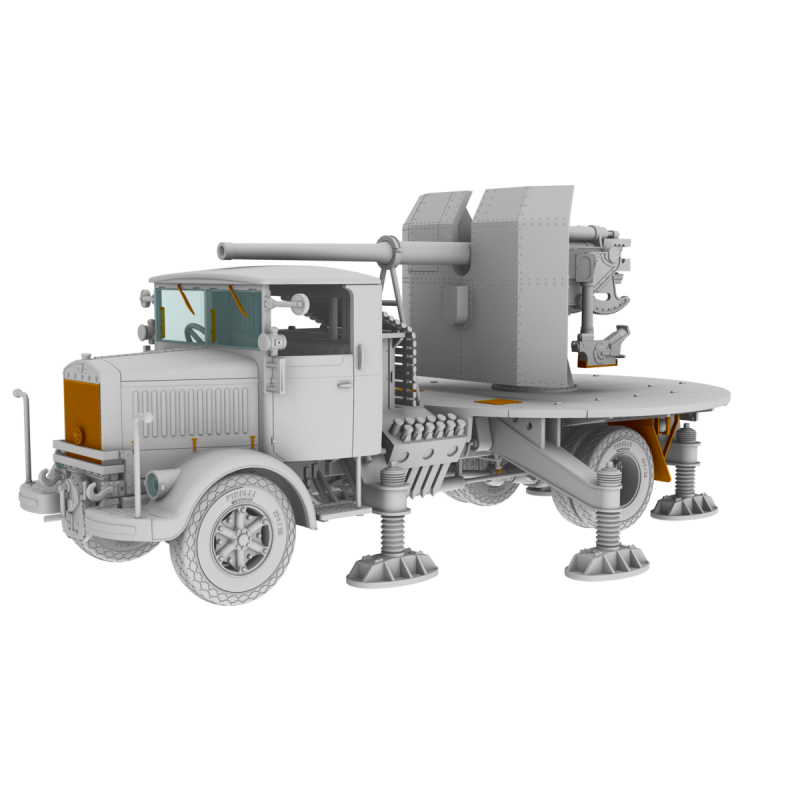 Italian Autocannone 3Ro with 90/53 90mm Anti-Aircraft Gun 1/72