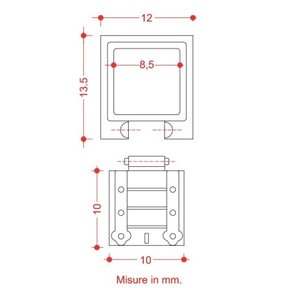 MARCO TRONERA CON PORTA 10x10 mm (4 uds) 2