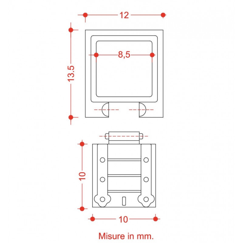 MARCO TRONERA CON PORTA 10x10 mm (4 uds)