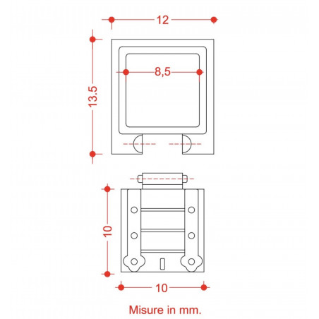 MARCO TRONERA CON PORTA 10x10 mm (4 uds)