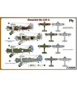 Henschel Hs 123A. Decals Spain and China 1/72