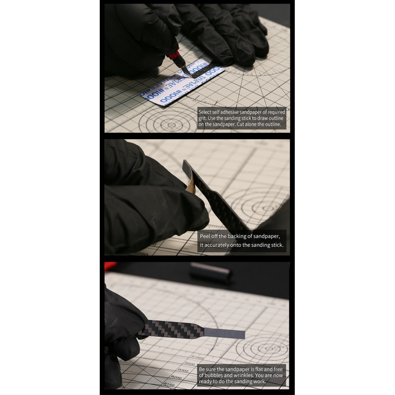 Irregular Carbon Fiber Sanding Stick set 3
