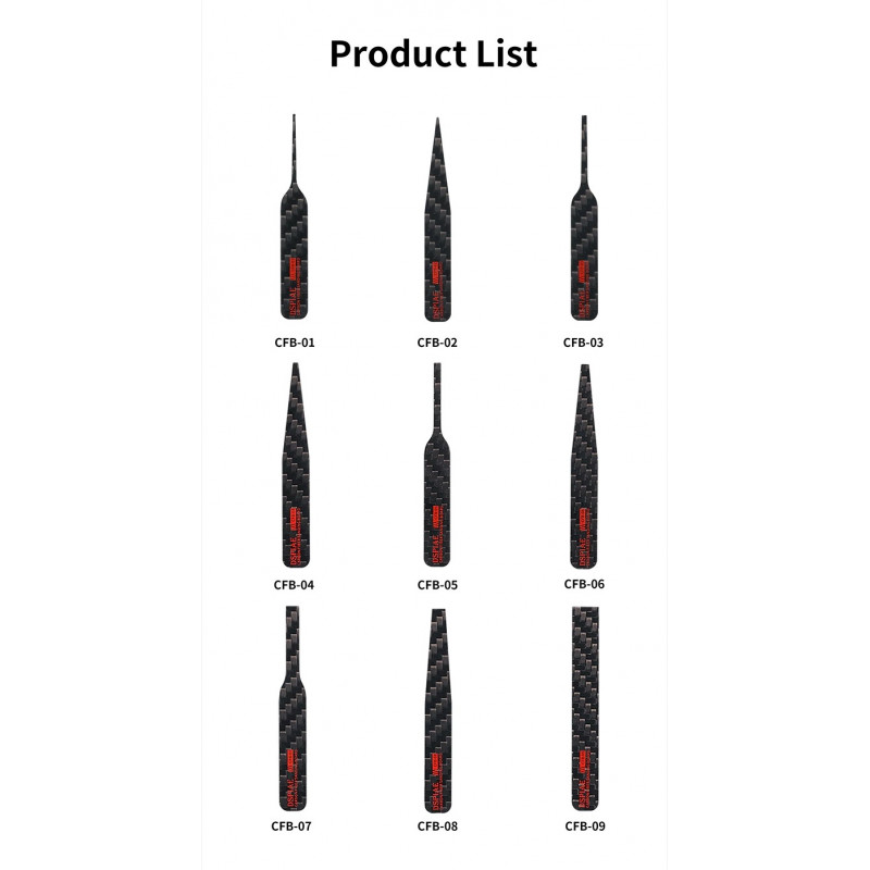 Irregular Carbon Fiber Sanding Stick set 3