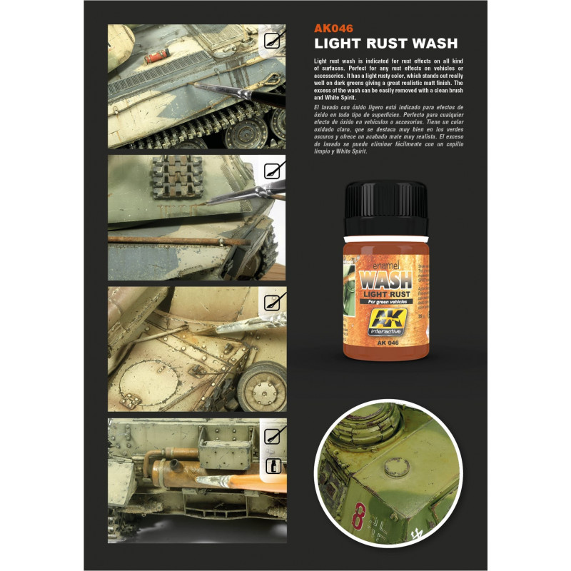 ENAMEL WASH: LIGHT RUST FOR GREEN VEHICLES 35ML.
