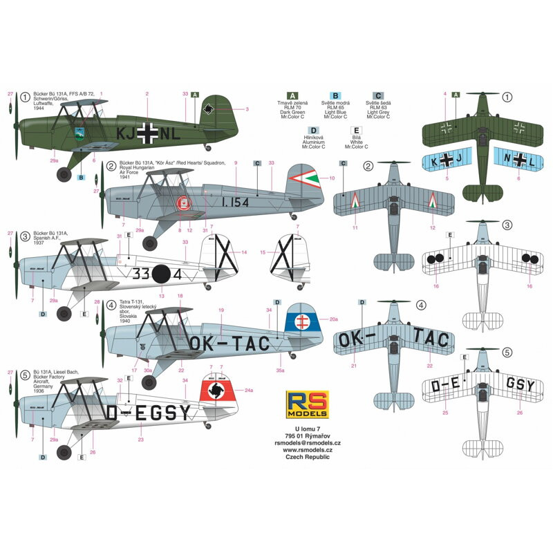 Bucker Bu-133C, incluye 2 kits 'Foreign services' 1/72