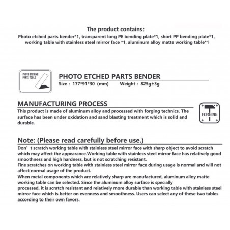 PHOTO ETCHED PARTS BENDER