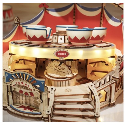 ROKR Tilt-A-Whirl DIY Music Box 3D Wooden Puzzle EA04 2