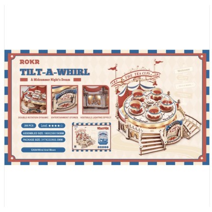 ROKR Tilt-A-Whirl DIY Music Box 3D Wooden Puzzle EA04