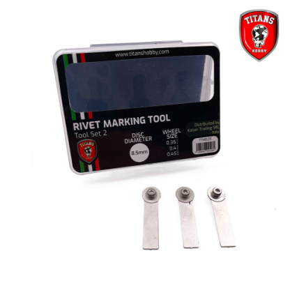 Rivet Maker Tool Set 2, 3 wheels diam.8,5mm x mm. 0,35 - 0,4 - 0,45