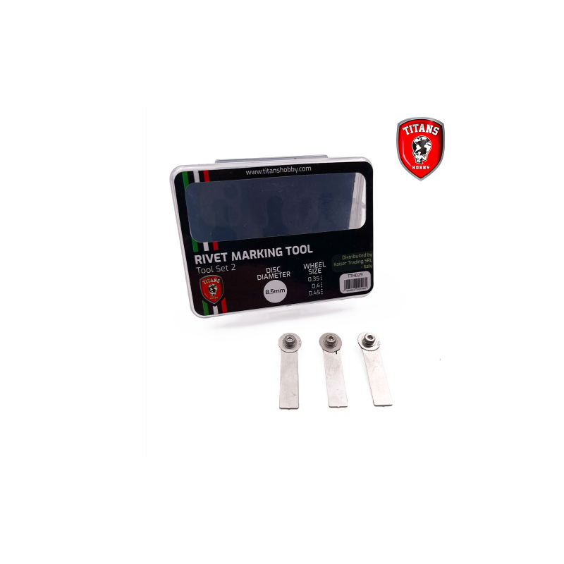Rivet Maker Tool Set 2, 3 wheels diam.8,5mm x mm. 0,35 - 0,4 - 0,45