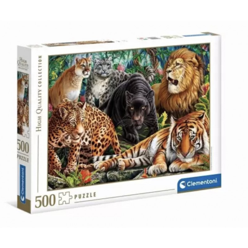 Puzzle Clementoni Felinos Salvajes de 500 Piezas