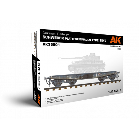 GERMAN RAILWAY SCHWERER PLATTFORMWAGEN TYME SSYS 1/35