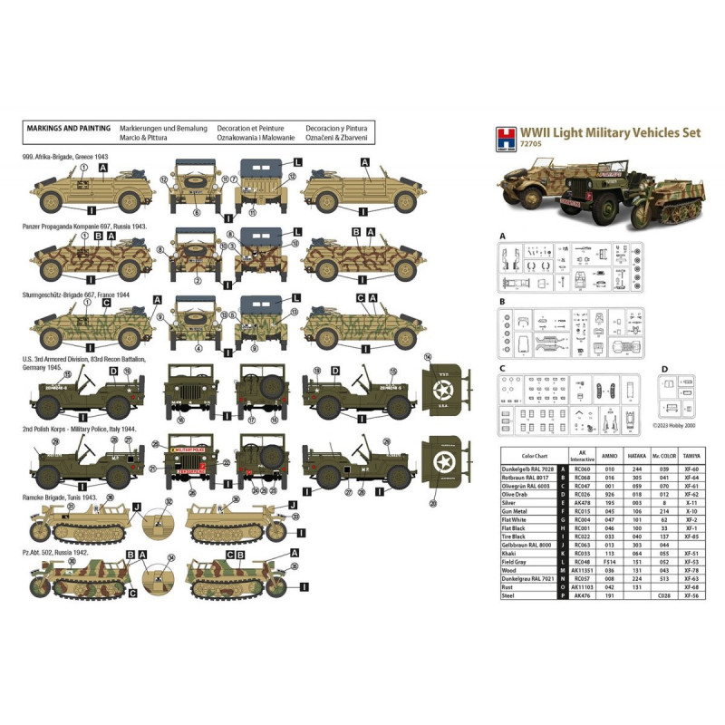 WWII Light Military Vehicles Set