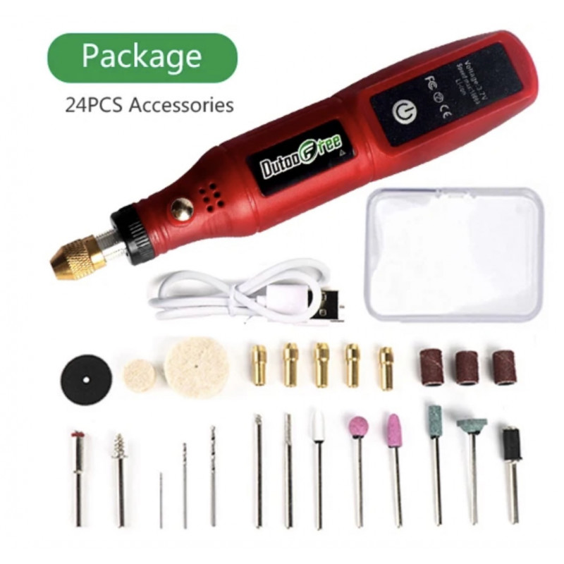 Mini electric drill with 0.5-3.2 mm chuck.