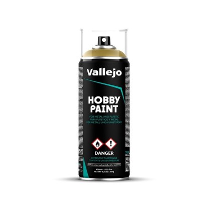 Vallejo Imprimación en Spray Dunkelgelb. Envase de 400ml