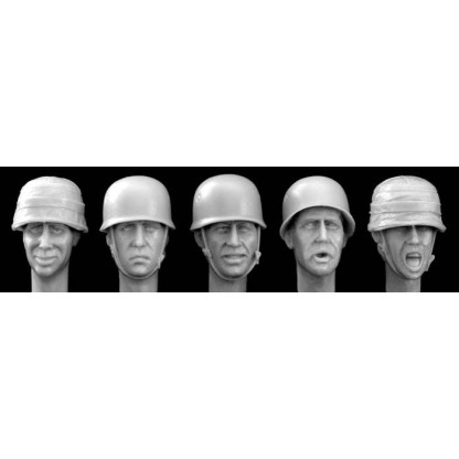 CABEZAS PARACAS CON CASCO ALEMAN WWII