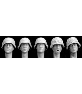 CABEZAS ALEMANAS CON CASCO CUBIERTO 1/35