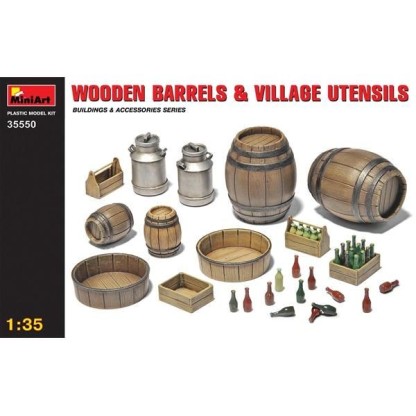 Wooden Barrels Village Utensils 1/35