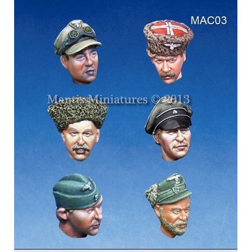HEADS SET 1 WW2 GERMAN OFFICERS HEADS 1/35