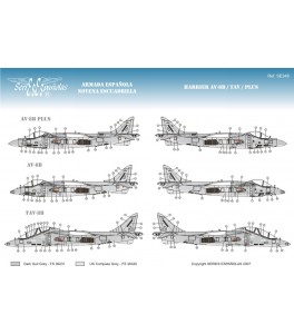 CALCAS HARRIER AV-8B/TAV/PLUS 1/72