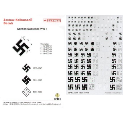 Luftwaffe Swastikas. Five sizes 250, 300, 400, 500, 600mm and six s...