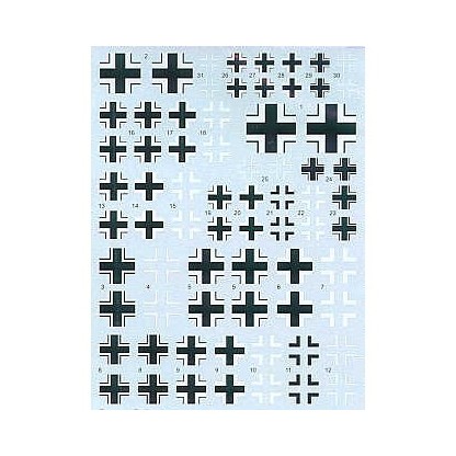 Luftwaffe/German Balkenkreuze. Various sizes and styles 1/72