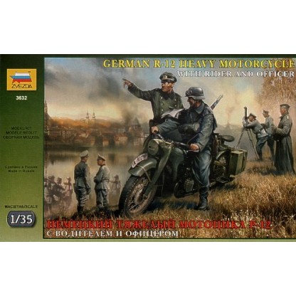 German WWII R12 Motorcycle and 2 riders 1/35