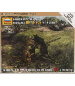 British Anti-Tank Gun QF 2-PDR with Crew 1/72