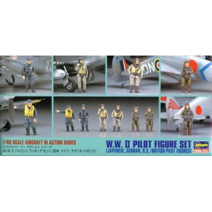 WWII Pilot figure set German, Japanese, American and British  1/48