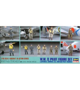 WWII Pilot figure set German, Japanese, American and British 1/48