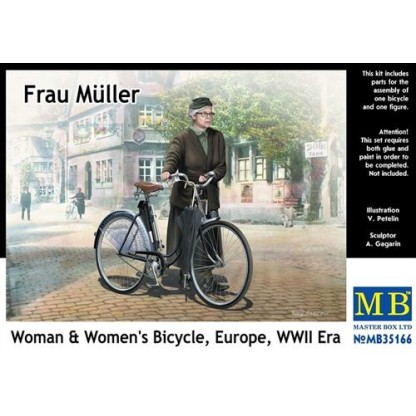Frau Muller, (Woman & Womens Bicycle) Europe WWII Era 1/35